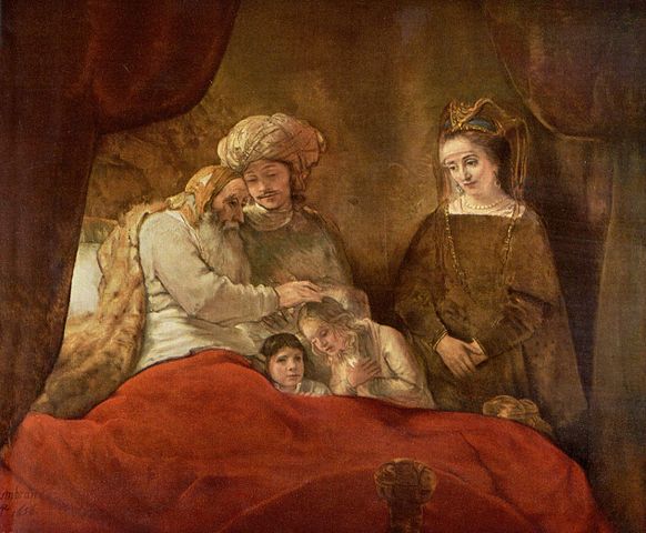 582px-Rembrandt_Harmensz._van_Rijn_-_Jacob_Blessing_Ephraim_and_Manasseh_-_Schloss_Wilhelmshöhe_Kassel